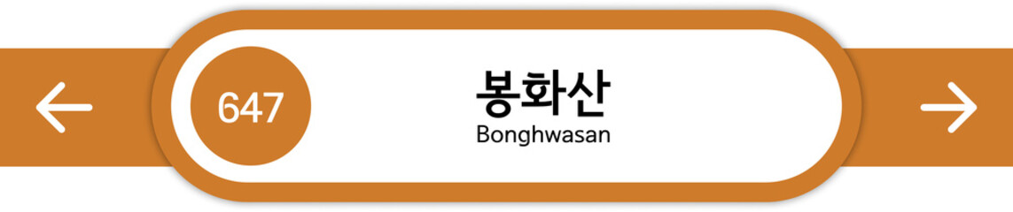 Illustration of Korean subway station names written in Korean and English