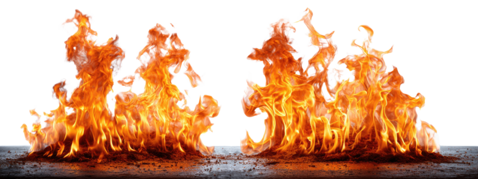 Flames Dance on a Dark Surface