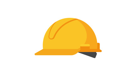 A bright yellow hard hat safety helmet isolated on a clean white background for construction and industrial work