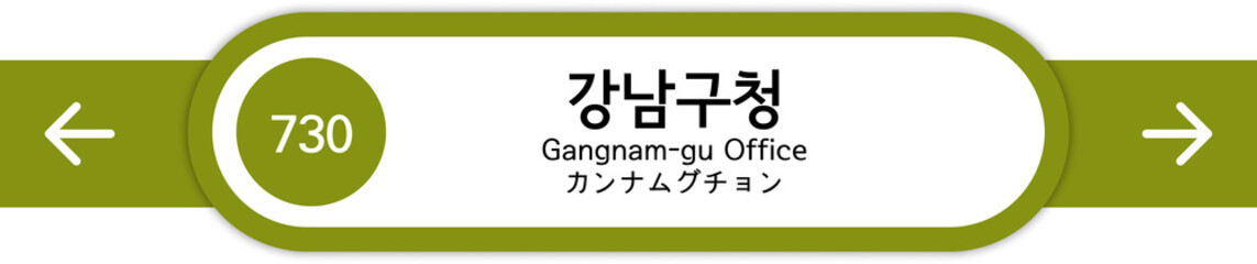 Fototapeta premium Illustration of Korean subway station names written in Korean, English and Japanese
