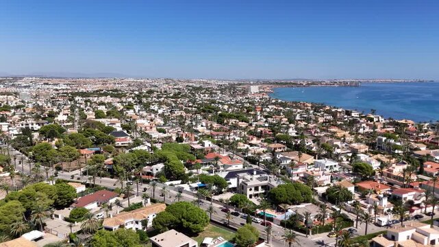 Orihuela Cabo Roig Alicante Spain aerial city view from drone