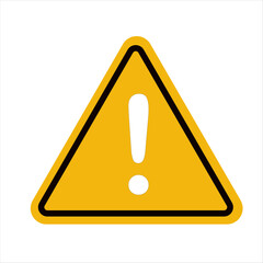 Warning icon, Attention sign. Danger sign, Caution warning signs, black warning sign, Exclamation marks, Danger warning attention icon.