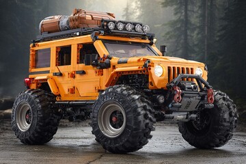 Big yellow industrial construction machinery, like a heavy-duty dump truck or tractor, is a large piece of equipment used for transportation