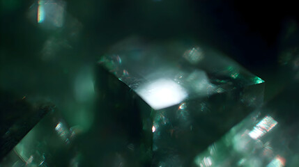 Emerald Crystal Close-up: Sparkling Facets and Deep Green Hues