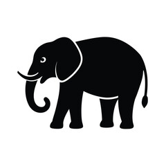 Fototapeta premium Black elephant icon vector