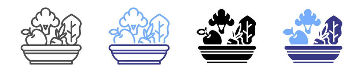 health food icon set multiple style