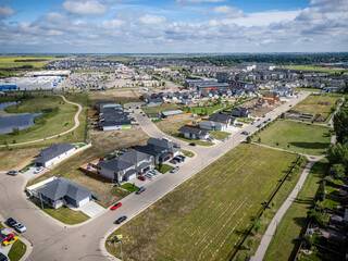 Aerial View of Parkridge Extension in Saskatoon, Saskatchewan