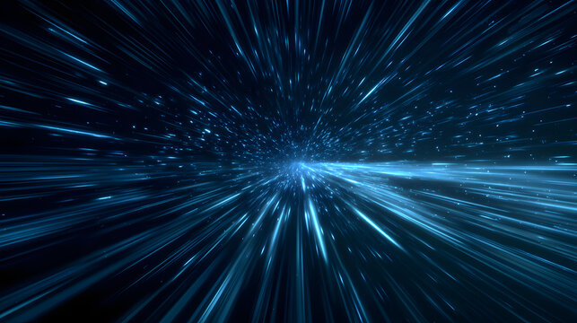 Abstract Animated Star War Themed Background with Lihtspeed Effect and Blue Liht Streaks