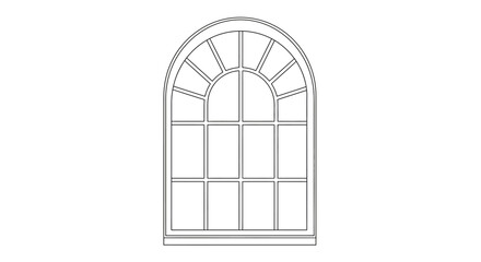 Elegant gothic arch window design with intricate tracery and divided panes in a classic architectural style