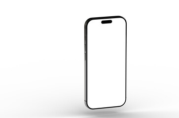 High-quality image of a modern smartphone with a blank screen, perfect for app presentations or website designs.