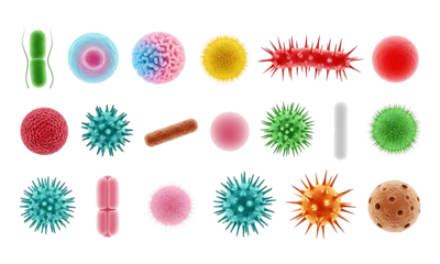 Microbial Galaxy, A vibrant, high-angle shot of a multitude of microscopic organisms in the realm of microbiology. It offers an educational glimpse into the intricate world of bacteria and viruses.