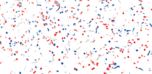 Festive confetti background with red, white, and blue colors. Perfect for celebratory designs.