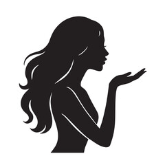 Woman Silhouette Blowing a Kiss