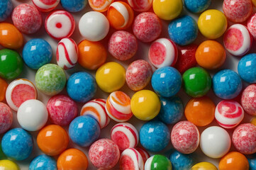 Fototapeta premium Colorful Round Gumballs and Candy Assortment sweet