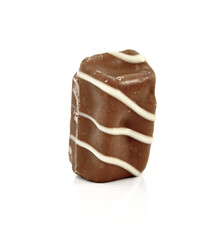 praline, bonbon sweet food on white background , close up