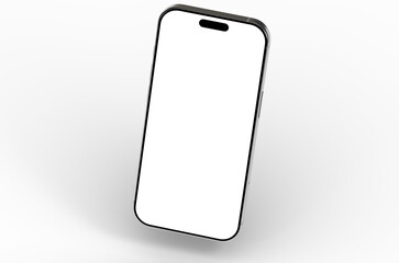 High-quality photo of a modern smartphone with a blank screen, perfect for app presentations or website mockups.  Clean, simple, and professional.