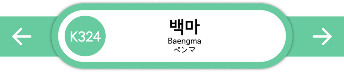 Fototapeta premium Illustration of Korean subway station names written in Korean, English and Japanese