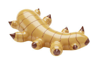 Isolated ginger root, culinary spice and healthy vegetable ingredient, food concept