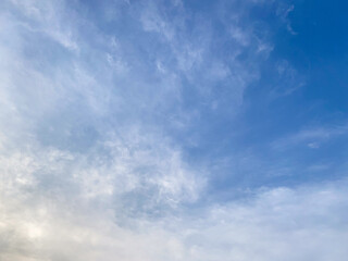 Sky View A Captivating Display of Azure Blue and Soft White Clouds in a Serene Atmosphere