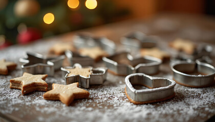 Cookies and Cutters with Christmas Lights
