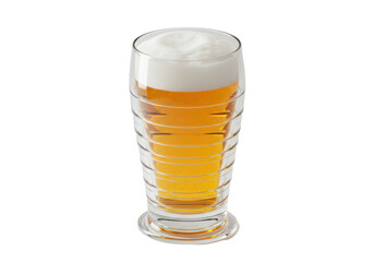 Isolated glass of tasty lager beer or ale with thick foam head for refreshment and enjoyment