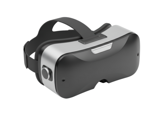 Isolated VR headset for virtual reality, immersive gaming, and digital exploration concept