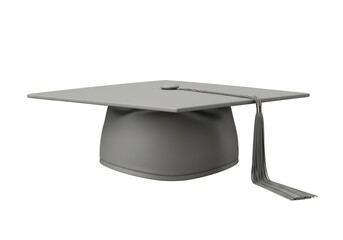 Isolated gray graduation cap with tassel - university graduation, education, celebration
