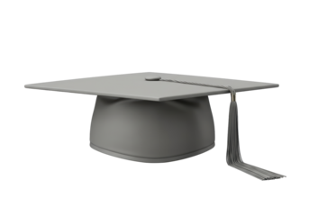 Isolated gray graduation cap with tassel - university graduation, education, celebration