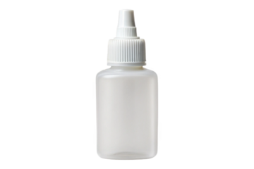 White correction fluid bottle with dropper cap isolated object for office and school supplies transparent background