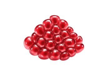 Isolated Heap of Fresh Pomegranate Seeds, Juicy Delicious Fruit, Healthy Food, Raw Ingredient