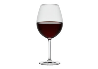 Isolated red wine in a tall elegant stemmed glass, still life for beverage promotion