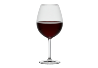 Isolated red wine in a tall elegant stemmed glass, still life for beverage promotion
