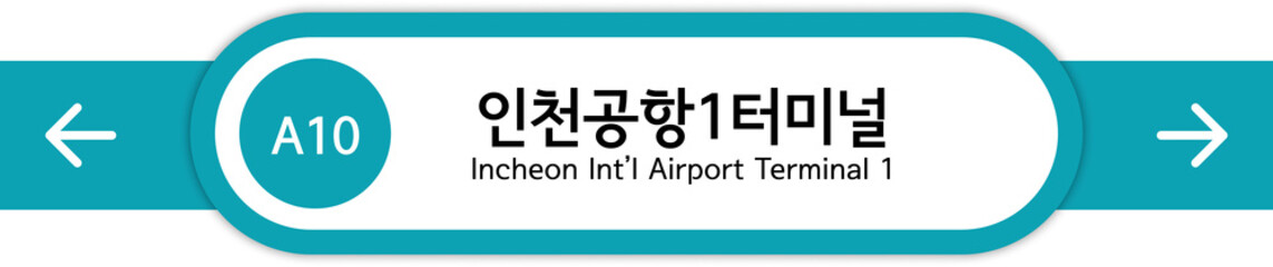 Fototapeta premium Illustration of Korean subway station names written in Korean and English