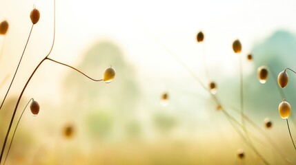 Gentle breeze moving dried grasses serene field nature photography soft lighting close-up tranquility in nature