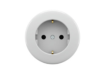 Isolated European electric outlet, modern Schuko plug for a household, power connection