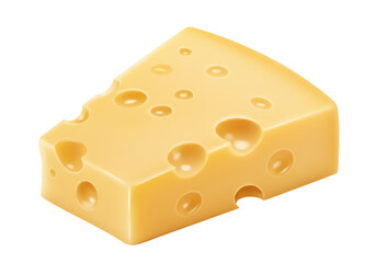 Isolated Wedge of Cheese with Holes, Traditional Dairy Product with Pores and Flavor