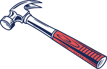 vector sledgehammer tool in bold flat style  white.eps