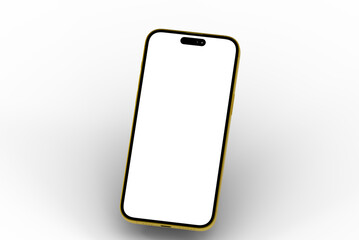 High-quality photo of a gold smartphone with a blank screen, perfect for app presentations or website mockups.
