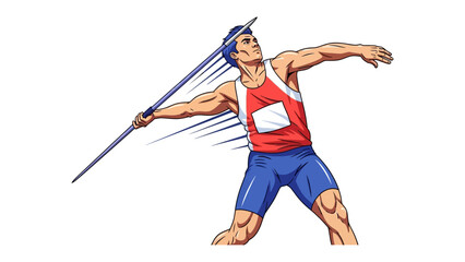 Javelin Thrower in Action: Capturing the dynamic moment of a javelin throw, this image showcases an athlete in mid-motion, emphasizing strength and the art of precision.