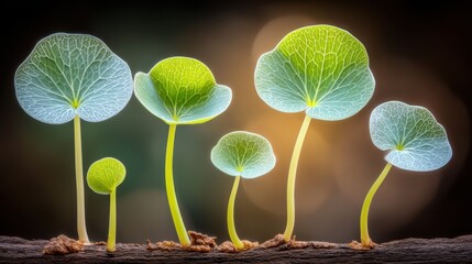 Emerging greenery growth forest floor nature photography soft light close-up vitality of life