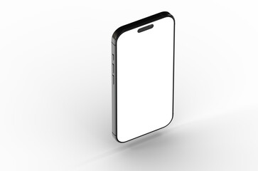 High-quality photo of a modern smartphone with a blank screen, perfect for app presentations or website mockups.