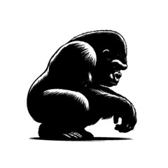 Gorilla 2 Vector Illustration – Powerful Ape Wildlife Design