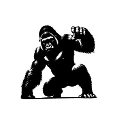 Gorilla 3 Vector Illustration – Strong Jungle Primate Artwork
