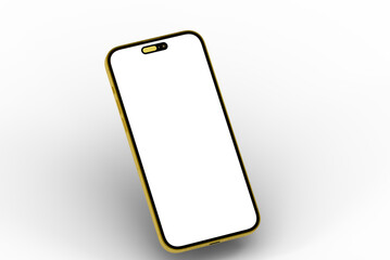 High-quality image of a gold smartphone with a blank screen, perfect for app presentations or website designs.