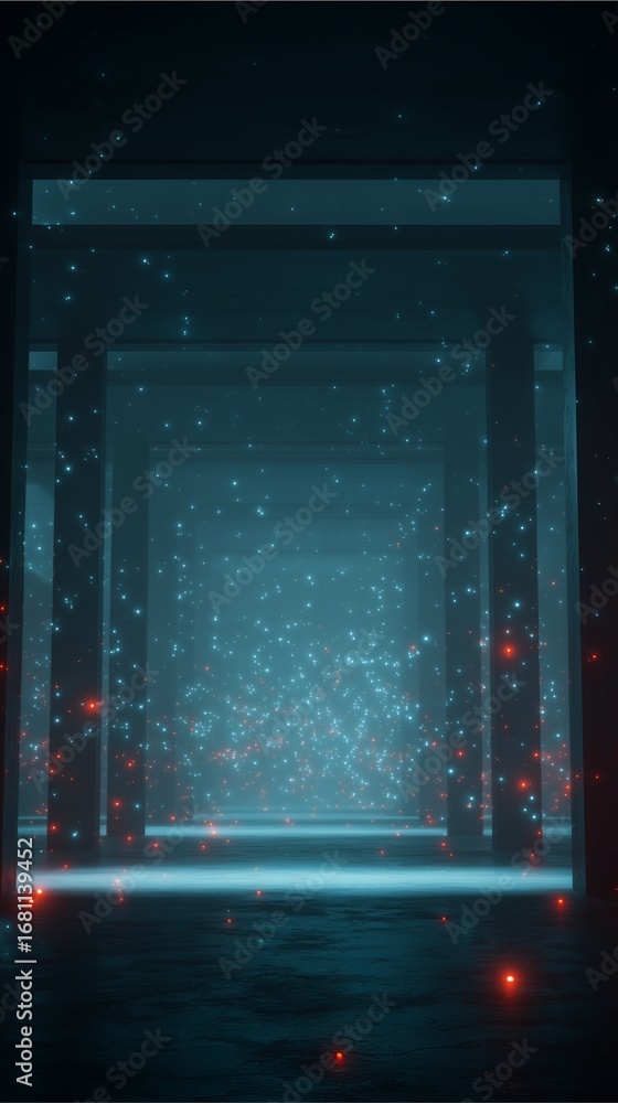 Poster abstract futuristic portal: a mesmerizing, abstract display of futuristic design, showcasing a serie