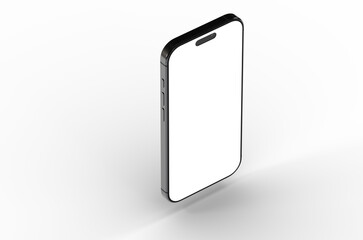 High-quality image of a modern smartphone with a blank screen, perfect for app presentations or website mockups.
