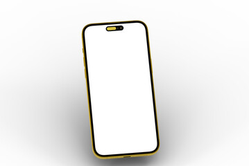 High-quality image of a gold smartphone with a blank screen, perfect for app presentations or website mockups.
