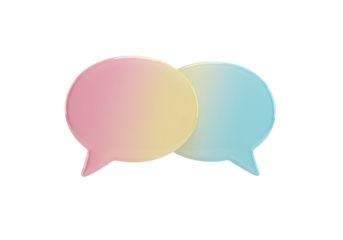 Isolated conversation bubbles showing communication, discussion, or message exchanging