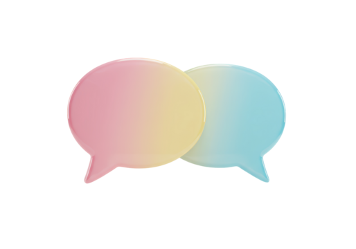 Isolated conversation bubbles showing communication, discussion, or message exchanging