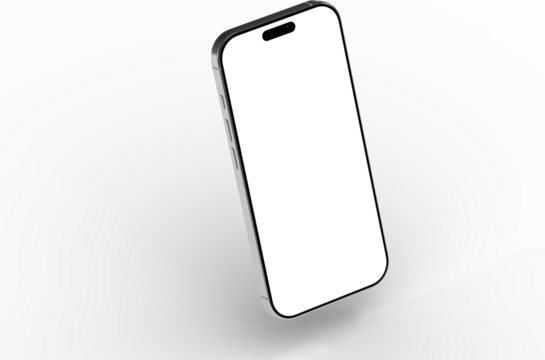 High-quality photo of a modern smartphone with a blank screen, perfect for app presentations, website mockups, and technology designs.